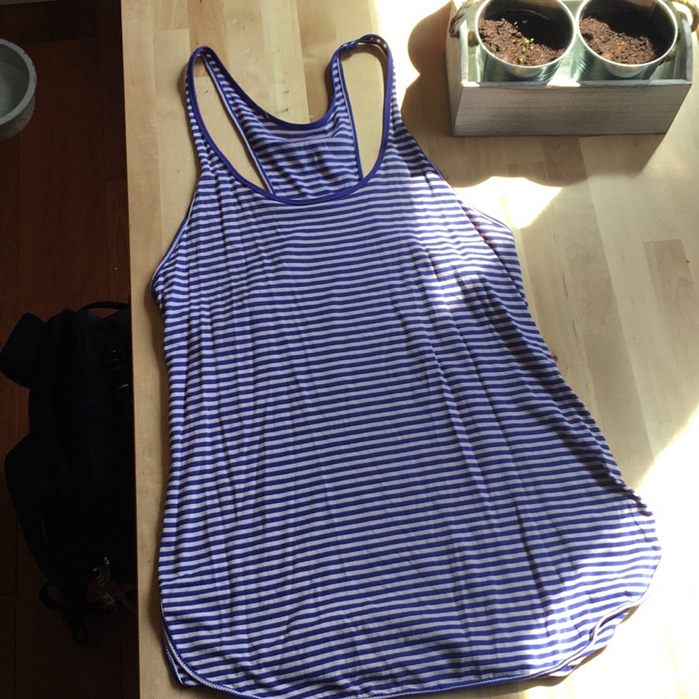 Lululemon purple striped tank size 8